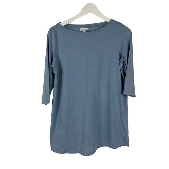 J. Jill Tops - J. Jill Blue Small Top Elbow Length Sleeves Seam Front Bateau Neck